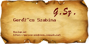 Gerócs Szabina névjegykártya